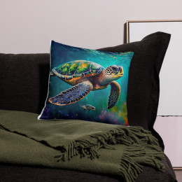 Sea Turtle Pillow 18" x 18"